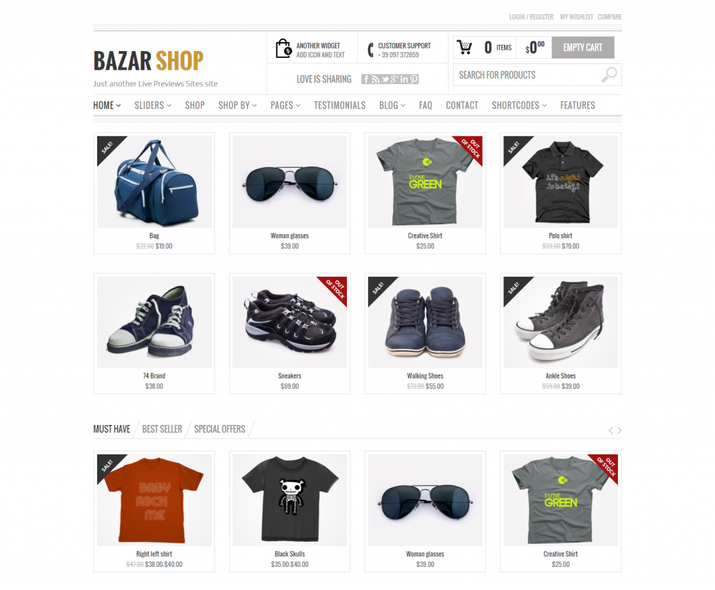 Bazar SHOP Nur eine weitere Live-Vorschau-Site