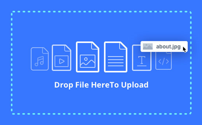 Drag & amp; Drop zum Hochladen von Assets