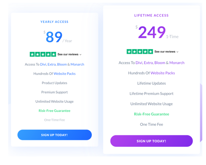 Divi Theme Review: Preisgestaltung